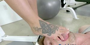 Busty sluts feet cummed