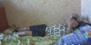 European teen screwed in front of her boyfriend
