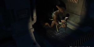 3d hardcore space staion worker fucked by alien