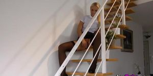 Stocking teen spunks perv