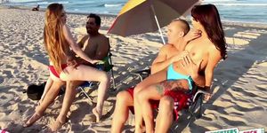 Beach babes Gina Valentina n Kobi Brian fucked by dads (Gina Valentino, Too Much)