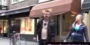 Amateur undresses blonde Dutch hooker in street