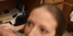 Hot threesome sex with cute brunette bitch