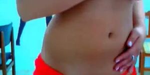 Busty Latina amateur webcam stripped