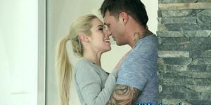 Elegant girl jizz mouthed