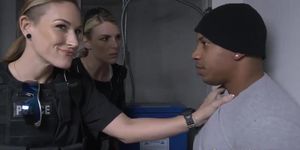 Busty cop riding big black cock