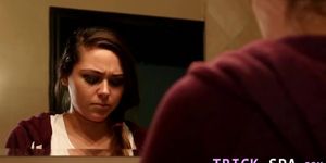 Teen domina masseuse gets cum