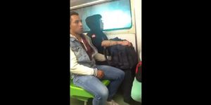 Jerks off in train