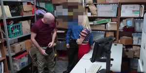 Shoplifter Cutie Fucks With An Officer While Her Boyfriend Watching