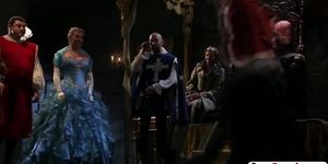 Horny medieval sluts sharing schlong with mouths