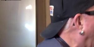 GLORYHOLE HOOKUPS - Cock hungry gloryhole DILF sucks dick in home private video