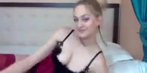 Blonde Teen With Huge Boobs Masturbating