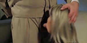 Submissive teen punished after deepthroating