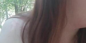 Busty Brit naked in the woods