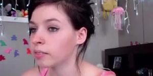 Sexy Amateur Hottie Using a Huge Dildo on Webcam