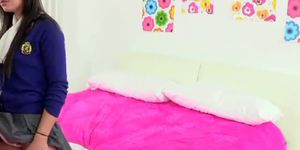horny young brunette sucking thick hard cock (Sarah Lollypop)