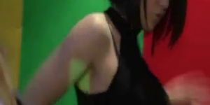 Juicy girls dancing on mega party