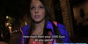 In order to earn some money, cute brunette goes on a quicky with a stranger