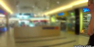 Flawless czech teenie is seduced in the shopping centre and reamed in pov