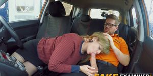 FAKE EXAMINER - Curvy UK skank Madison Stuart banged at driving school car
