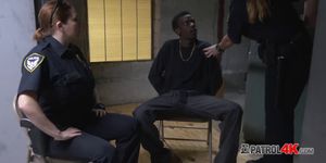 Perverted officers make criminal fuck their pussies deep with his bbc