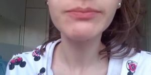 18 year old natural beauty shows off braces and mouth