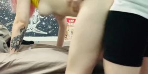 Lesbian dyke fucks her stepsister til she cums