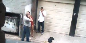 Fucking a homeless in the street
