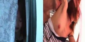 Hot asian redhead babe sucking cock part4