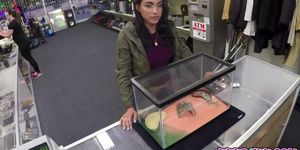 Super Hot Latina Jessi At The Pawnshop Where She Gets Down And Dirty