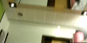 SHEMALE TUGJOBS - Teen shegirl with small tits shoots a cumshot from her cock