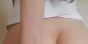 Teen shows her pink asshole