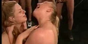 Hot Blonde Lesbian Bukkake Cumsluts
