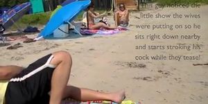 wife tease beach