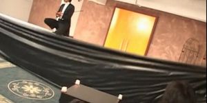Hot ass asian models get licked in a weird sex contest