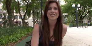 Pov college teen blows in public toilet