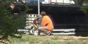 GERMANSTREETS - amateur couple fucking on public place