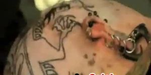 Tattoo Bald Girl Fucking and Gets Cumshot On Her Bald Head