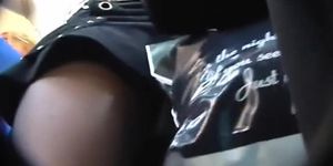 Candid upskirts shot on the bus