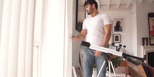 BIG DICKS AT SCHOOL - Muscular gay hunk fucks spying bear neighbour
