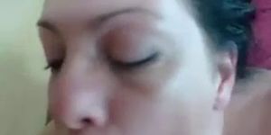 Used whore gets cum all over her face