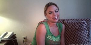 Blonde craving latina mouth fucking huge dick in POV - video 3