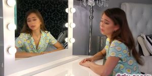 Riley sticks out her tongue playfully and Carter follows suit (Carter Cruise, Riley Reid)