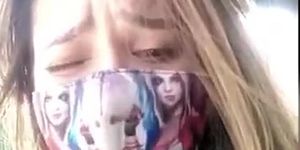 Sara_fun squirts in a public bus