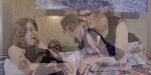 Nerdy trannies analfucking in twosome