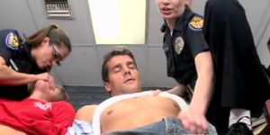 CFNM policewomen femdoms in uniform suck dick