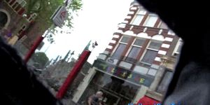 Whore fingered by tourist and gets tits sucked
