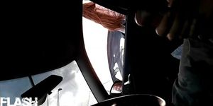 flash and cum in car