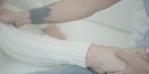 Young girl Anna fed cum after anal banging and blowjob