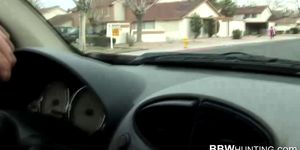 Ebony missis on back seat - video 1
